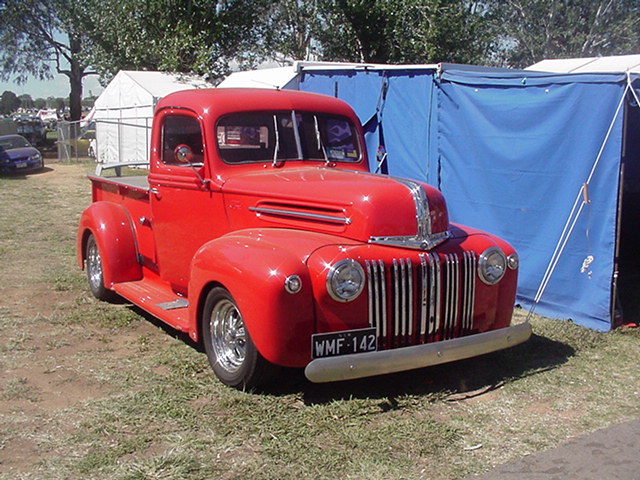 This vintage Ford pickup looks to be about a'48
